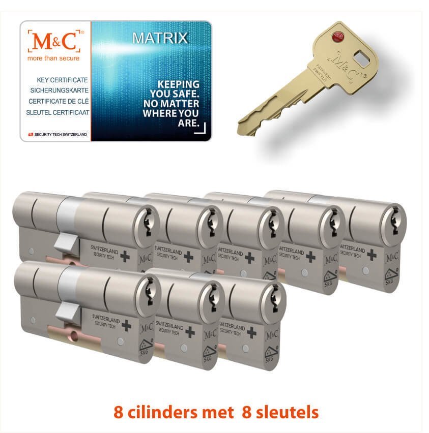 M&C 8 x Matrix Cilinder SKG*** met CERTIFICAAT